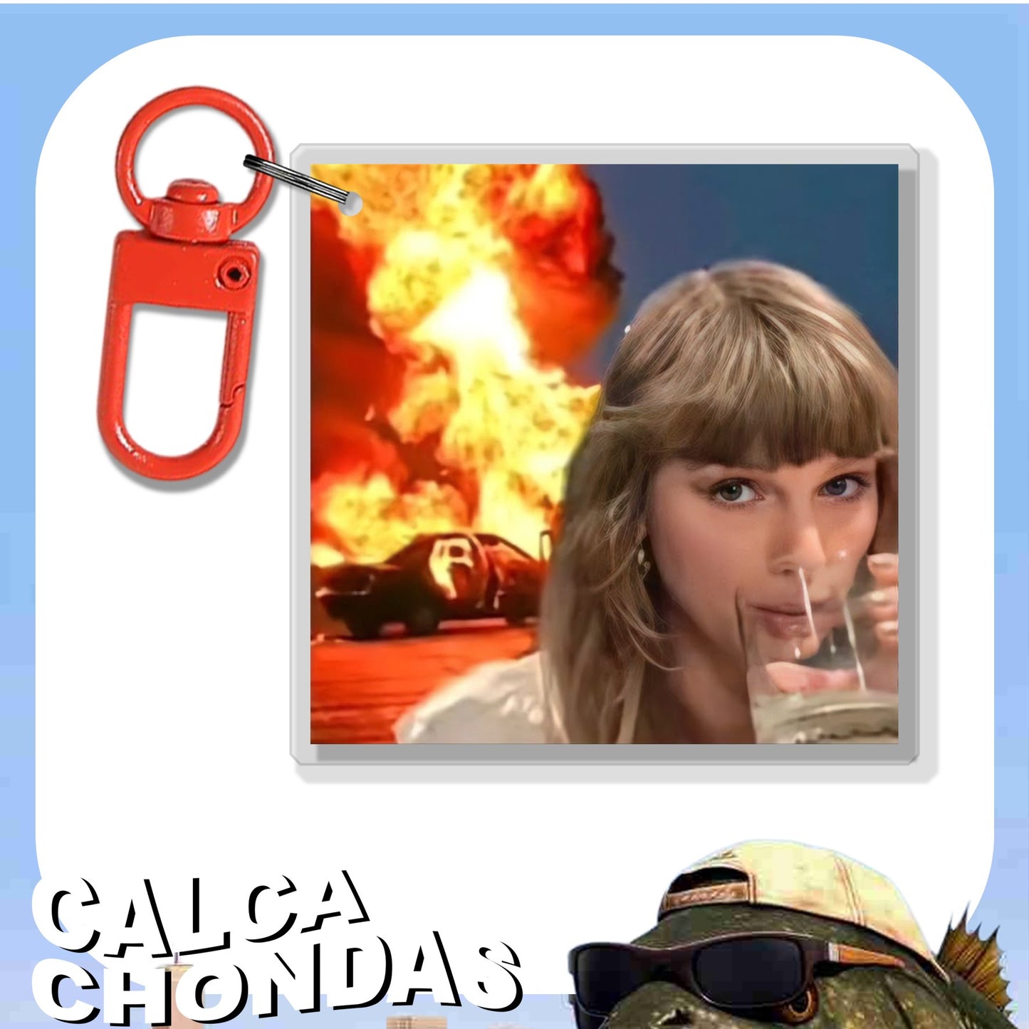 Señorita de cabello rubio tomando agua con detonacion por detras